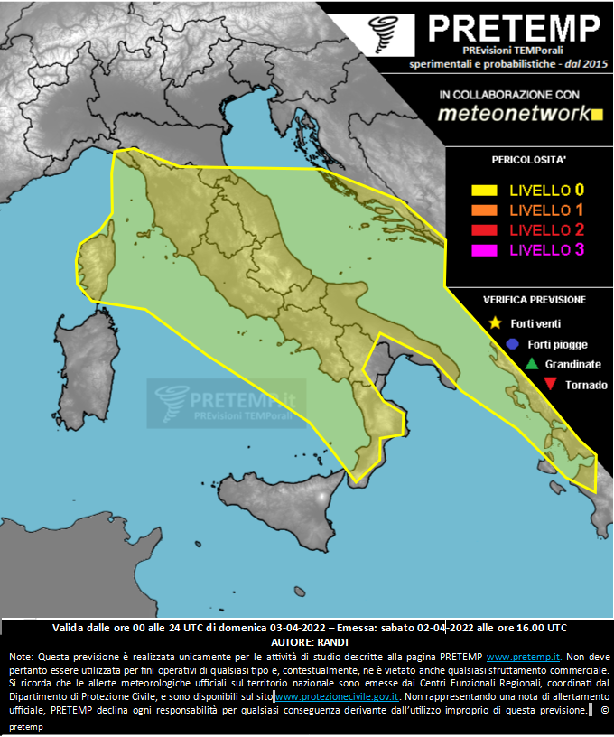 Mappa previsione del 03 aprile 2022