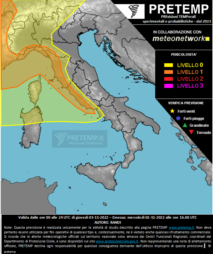 Mappa previsione del 03 novembre 2022