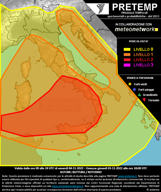 Mappa previsione del 04 novembre 2022