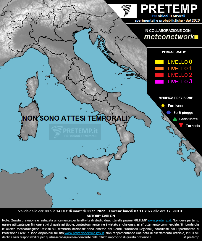 Mappa previsione del 08 novembre 2022