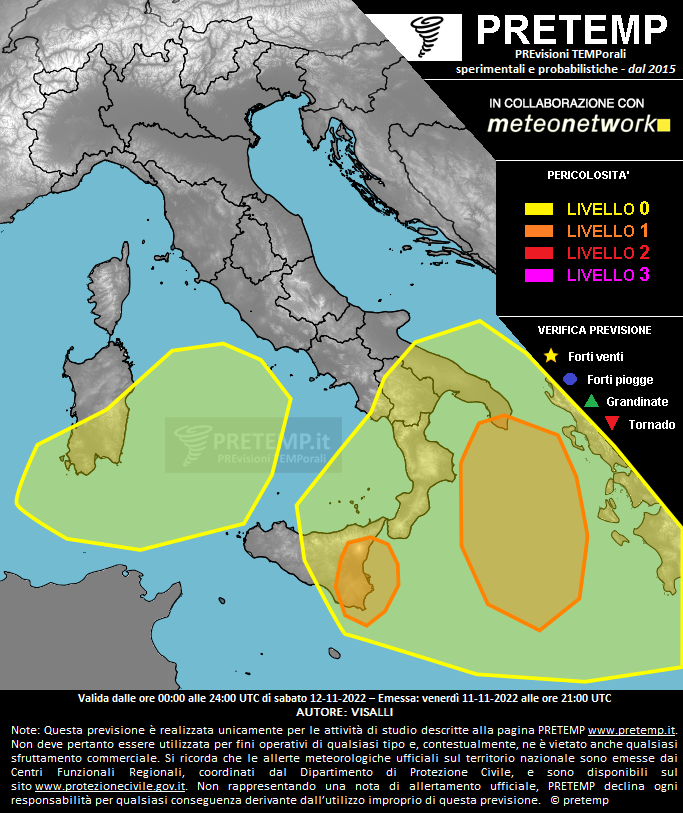 Mappa previsione del 12 novembre 2022