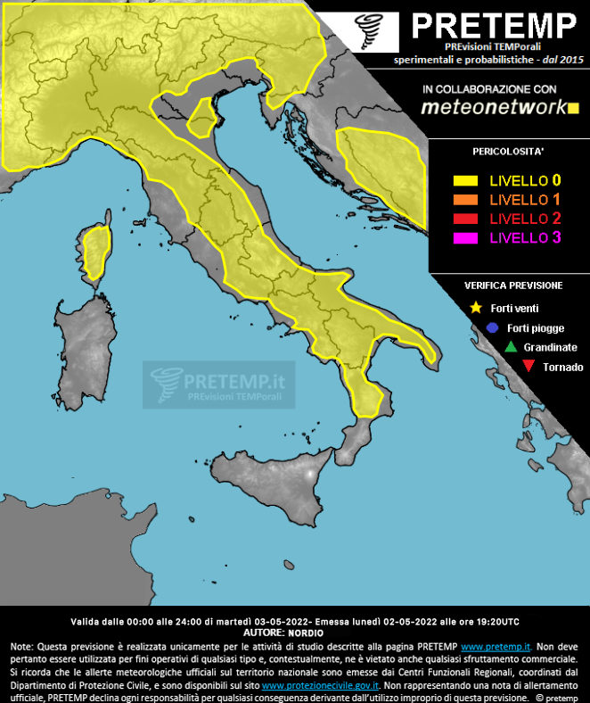 Mappa previsione del 03 maggio 2022