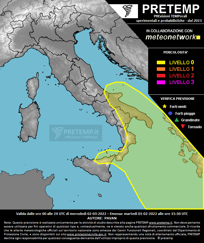 Mappa previsione del 02 marzo 2022