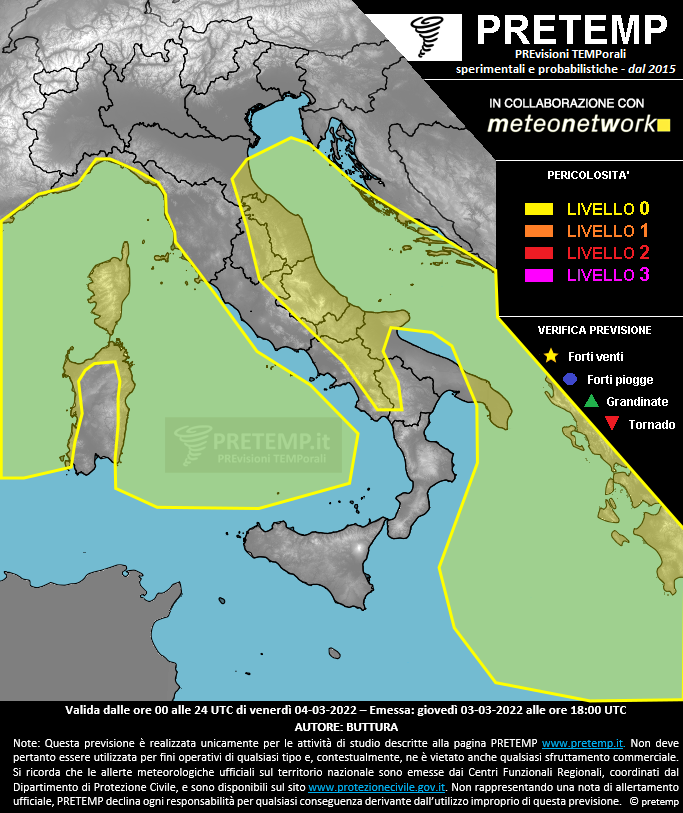 Mappa previsione del 04 marzo 2022