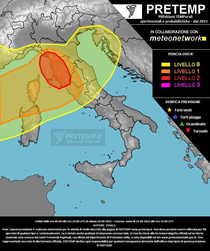 Mappa previsione del 24 settembre 2022