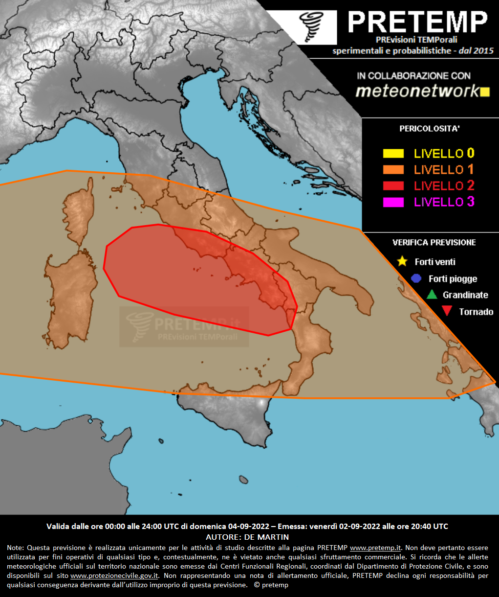 Mappa tendenza del 04 settembre 2022