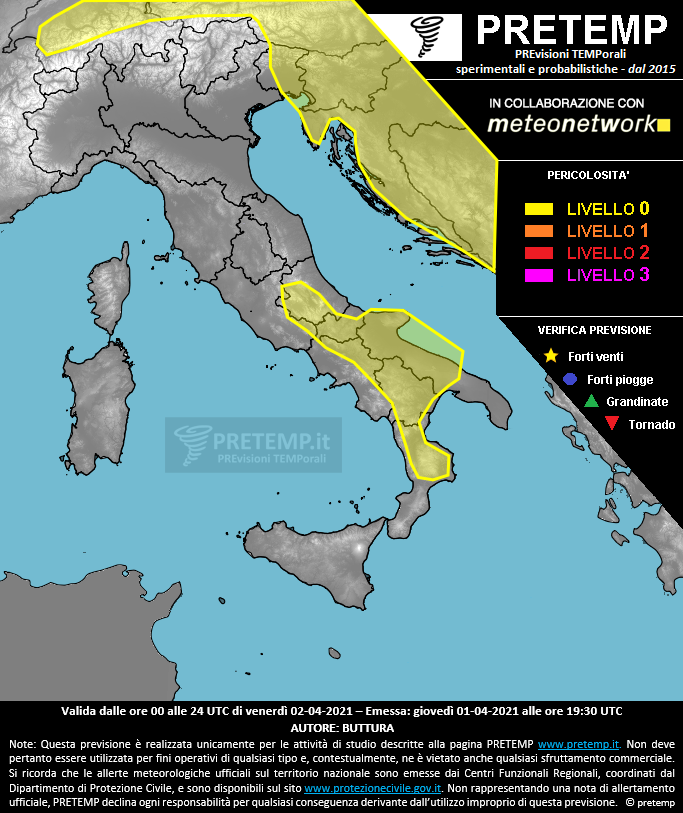 Mappa previsione del 02 aprile 2021