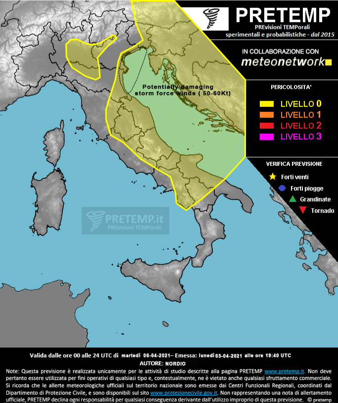 Mappa previsione del 06 aprile 2021