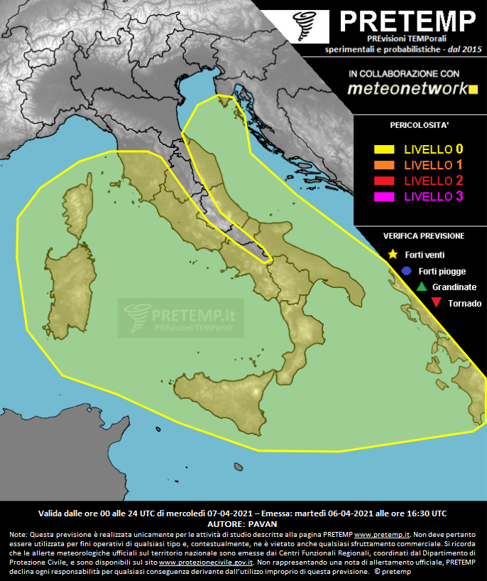 Mappa previsione del 07 aprile 2021