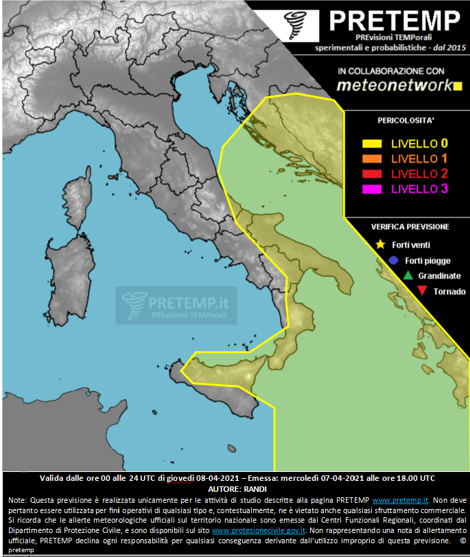 Mappa previsione del 08 aprile 2021