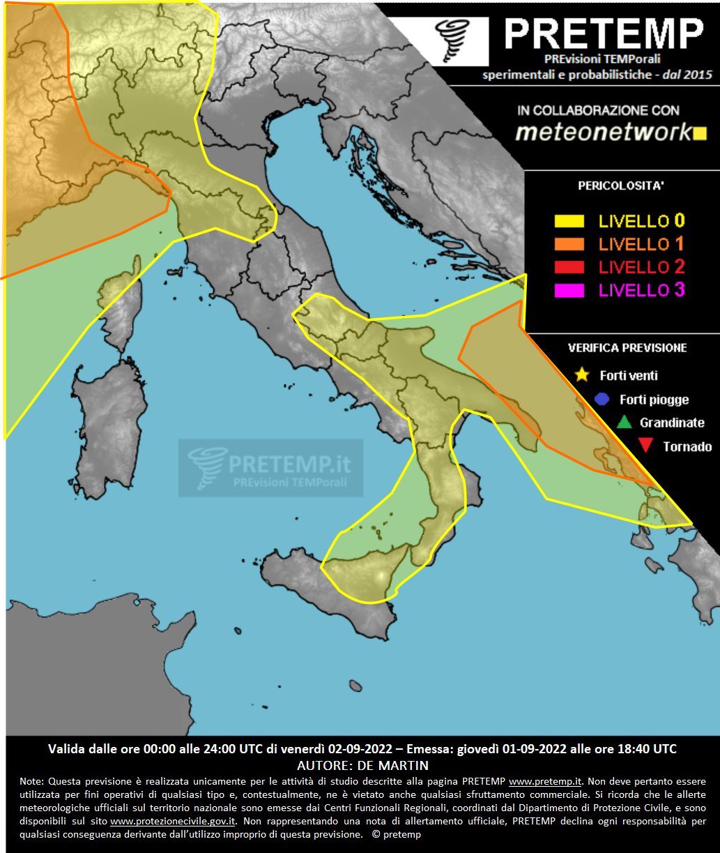 Mappa previsione del 02 settembre 2022