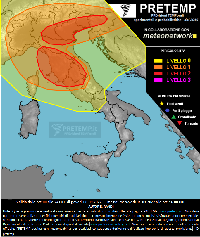 Mappa previsione del 08 settembre 2022