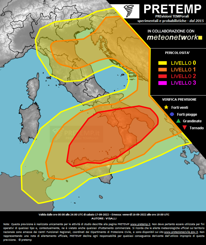 Mappa previsione del 17 settembre 2022
