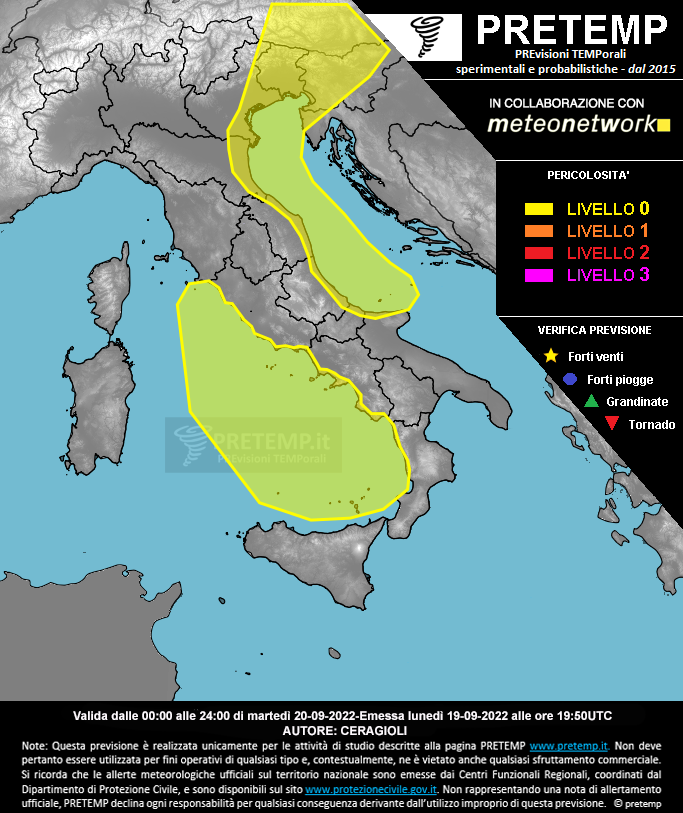 Mappa previsione del 20 settembre 2022