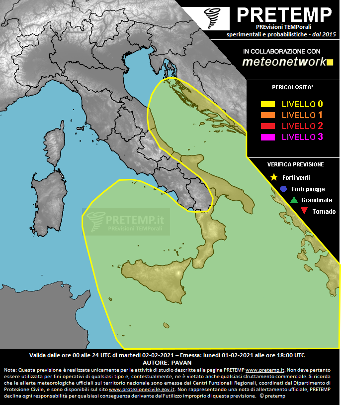 Mappa previsione del 02 febbraio 2021