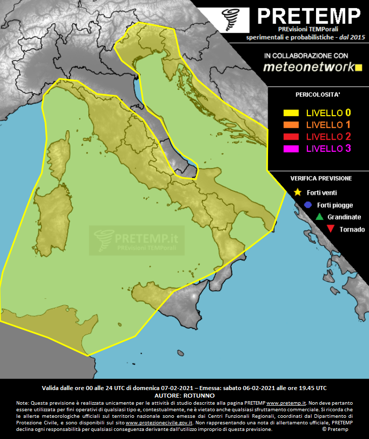 Mappa previsione del 07 febbraio 2021