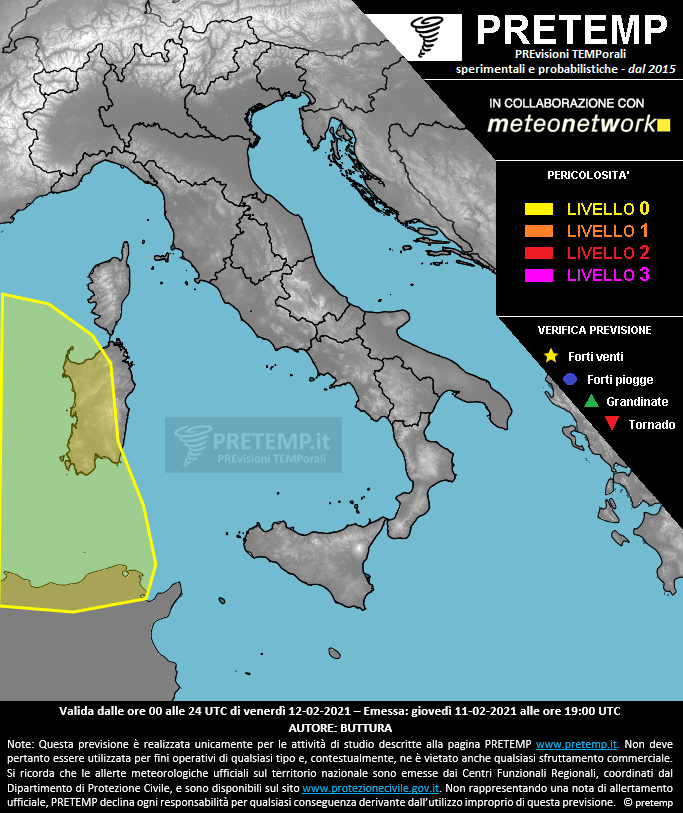 Mappa previsione del 12 febbraio 2021