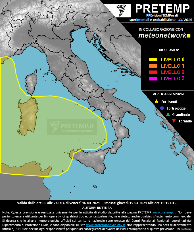 Mappa previsione del 16 aprile 2021