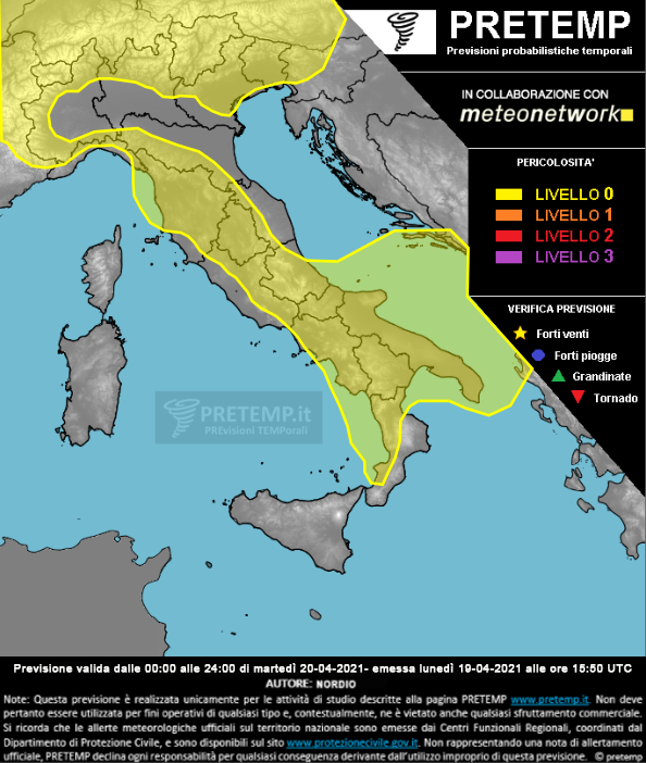 Mappa previsione del 20 aprile 2021