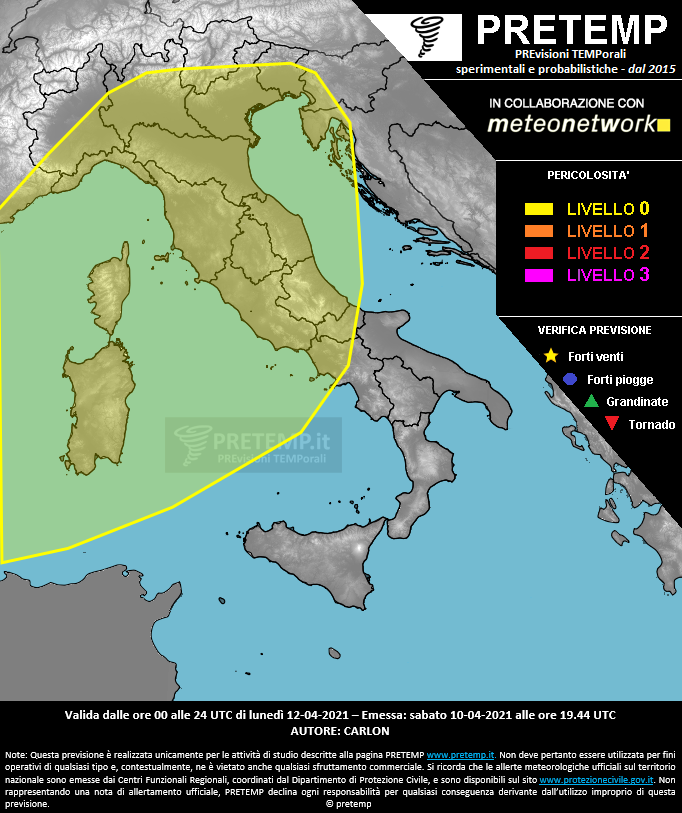 Mappa tendenza del 12 aprile 2021