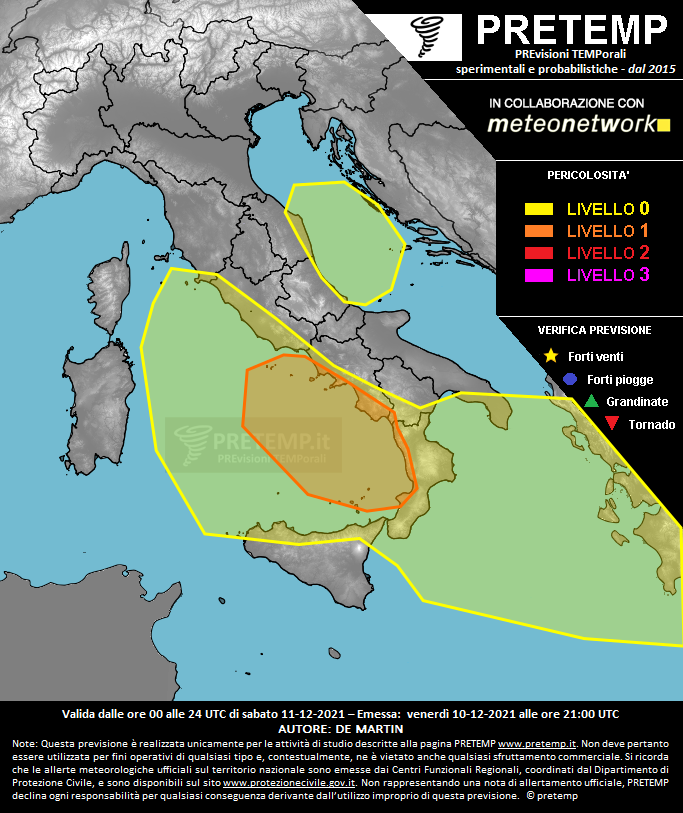 Mappa previsione del 11 dicembre 2021