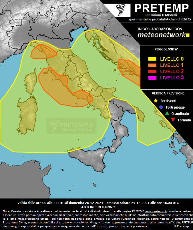 Mappa previsione del 26 dicembre 2021