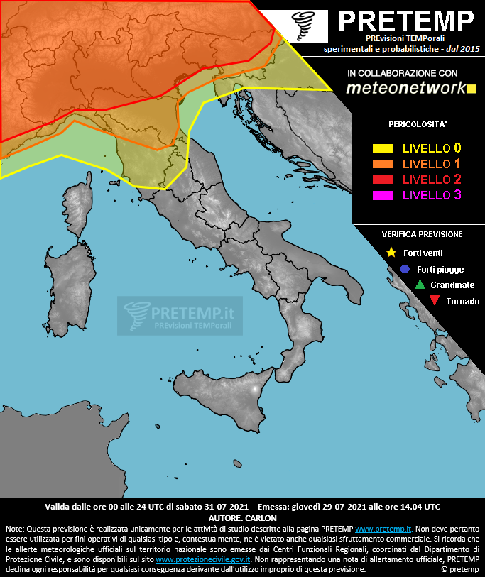 Mappa tendenza del 31 luglio 2021