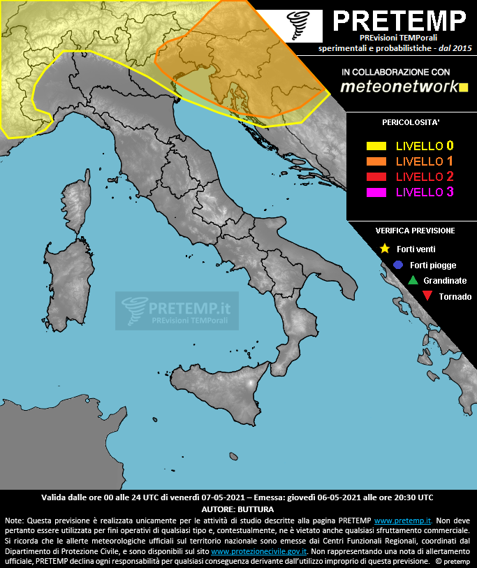 Mappa previsione del 07 maggio 2021