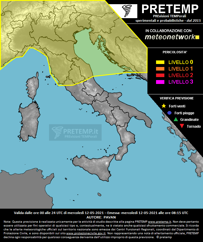 Mappa previsione del 12 maggio 2021
