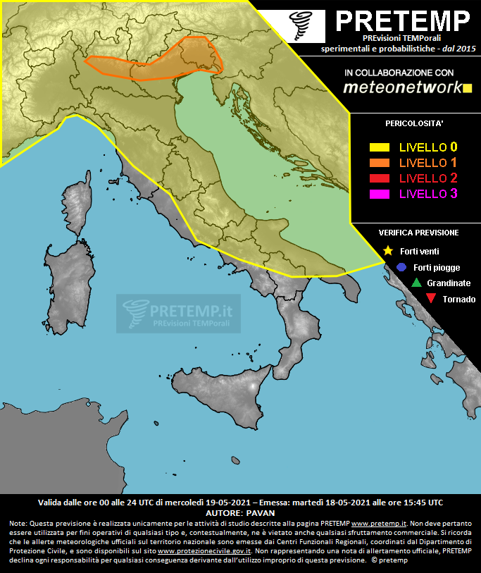Mappa previsione del 19 maggio 2021
