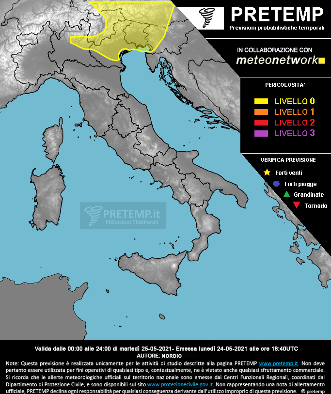 Mappa previsione del 25 maggio 2021