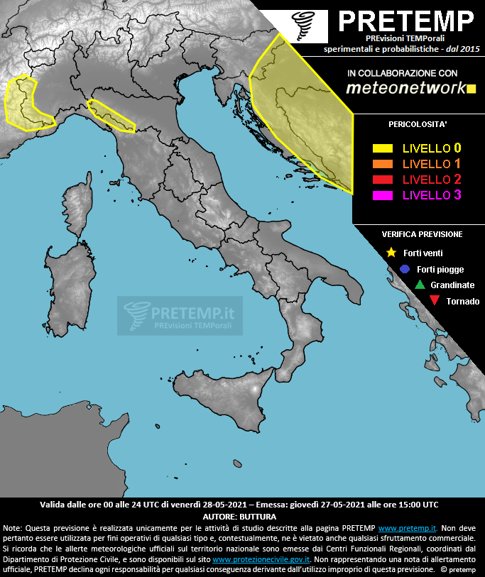 Mappa previsione del 28 maggio 2021
