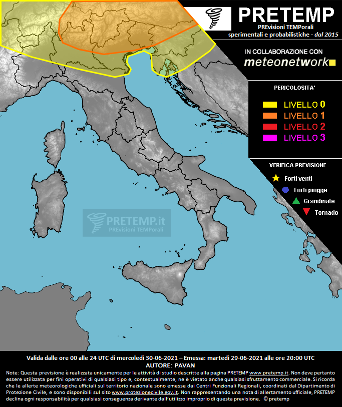 Mappa previsione del 30 giugno 2021