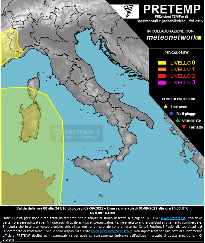 Mappa previsione del 02 settembre 2021