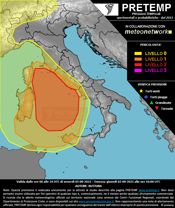 Mappa previsione del 03 settembre 2021