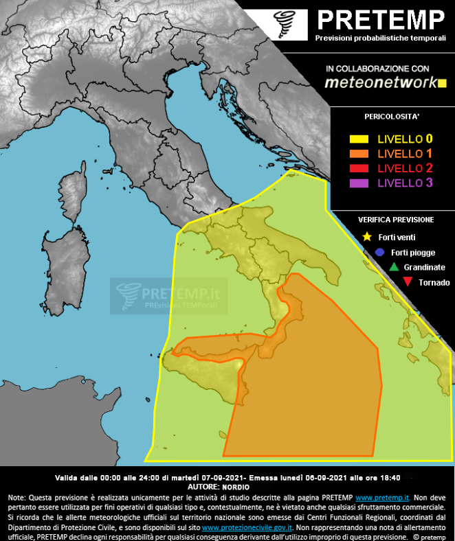 Mappa previsione del 07 settembre 2021