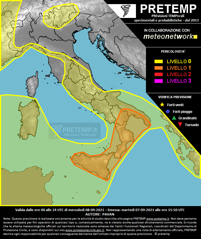 Mappa previsione del 08 settembre 2021