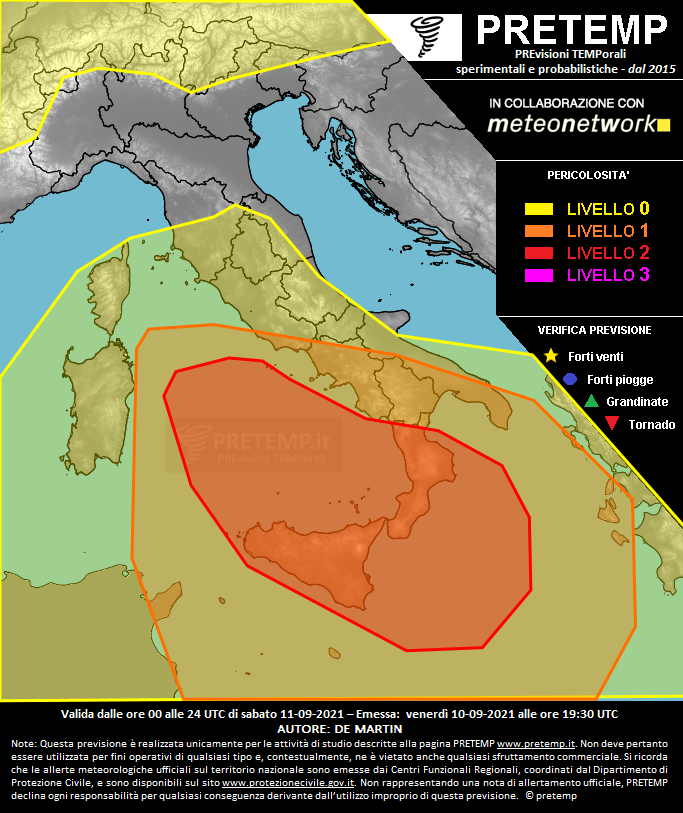 Mappa previsione del 11 settembre 2021