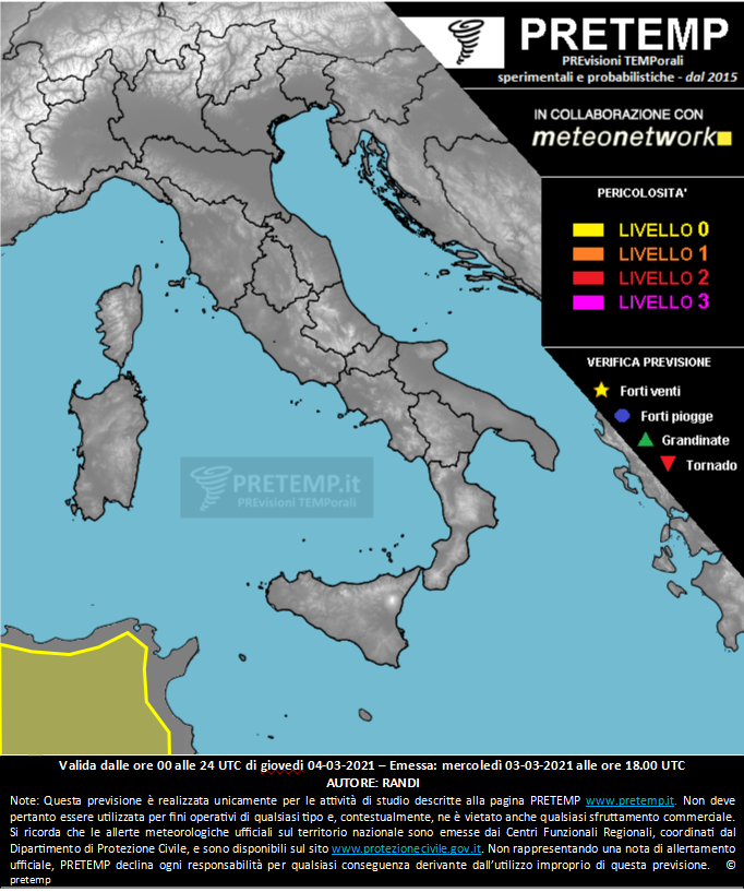 Mappa previsione del 04 marzo 2021