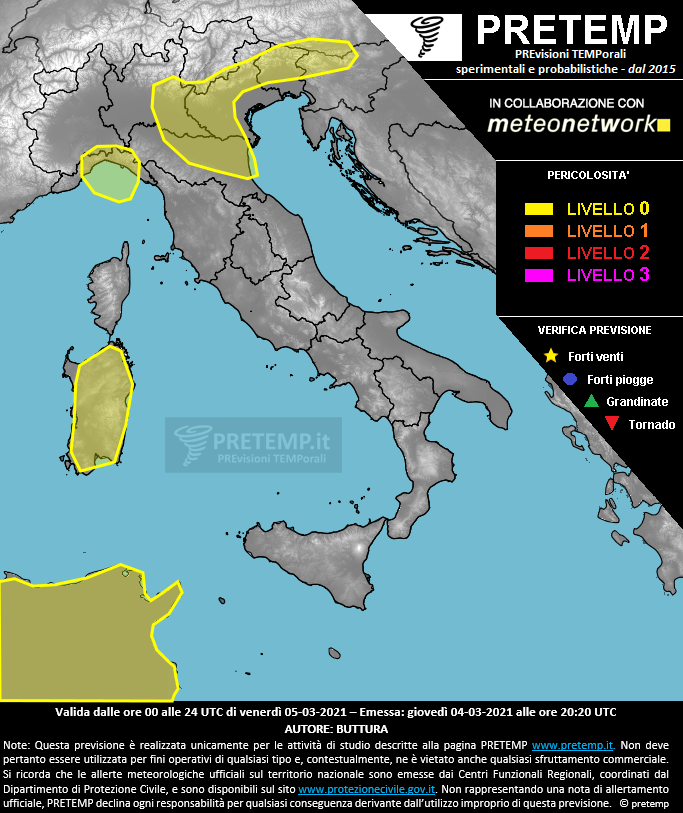 Mappa previsione del 05 marzo 2021