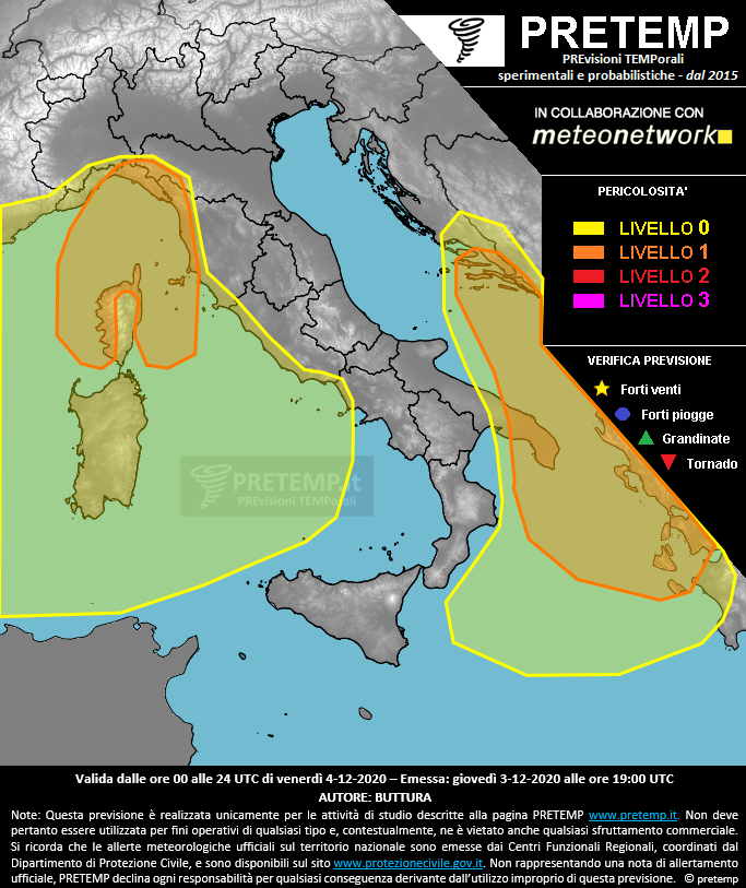 Mappa previsione del 04 dicembre 2020