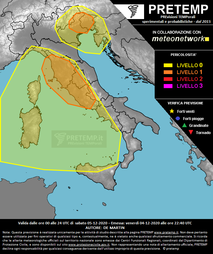 Mappa previsione del 05 dicembre 2020