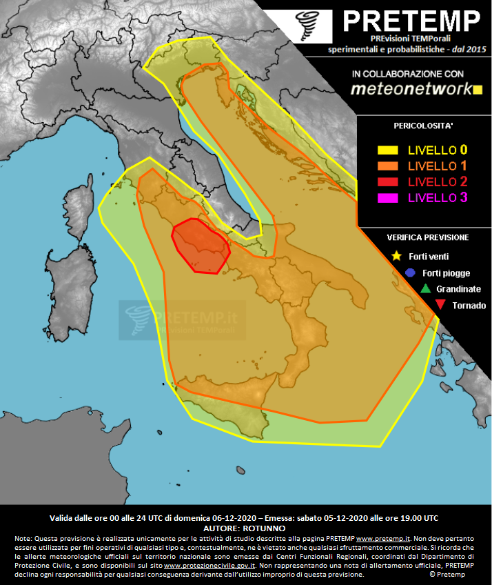 Mappa previsione del 06 dicembre 2020