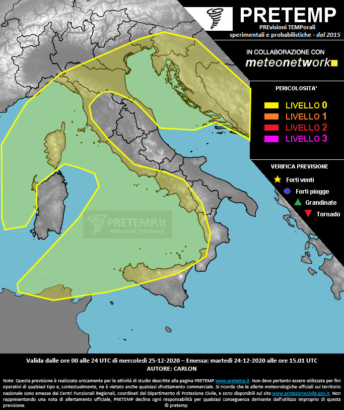 Mappa previsione del 25 dicembre 2020