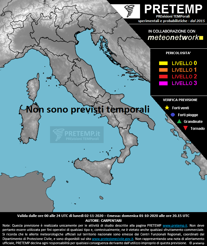 Mappa previsione del 02 novembre 2020