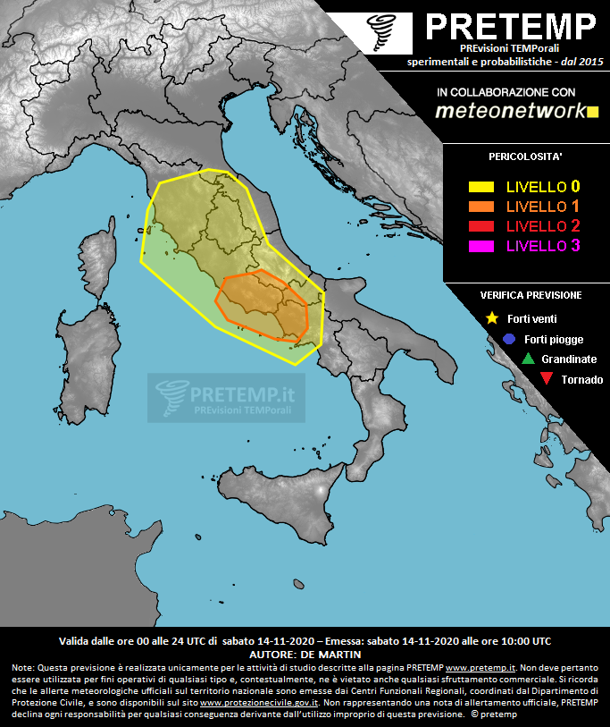 Mappa previsione del 14 novembre 2020