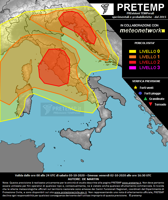 Mappa previsione del 03 ottobre 2020