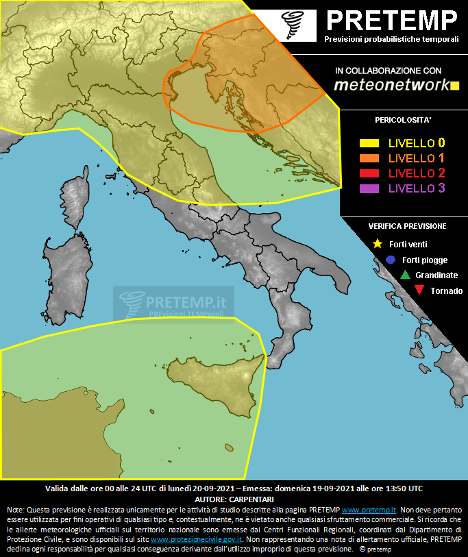 Mappa previsione del 20 settembre 2021