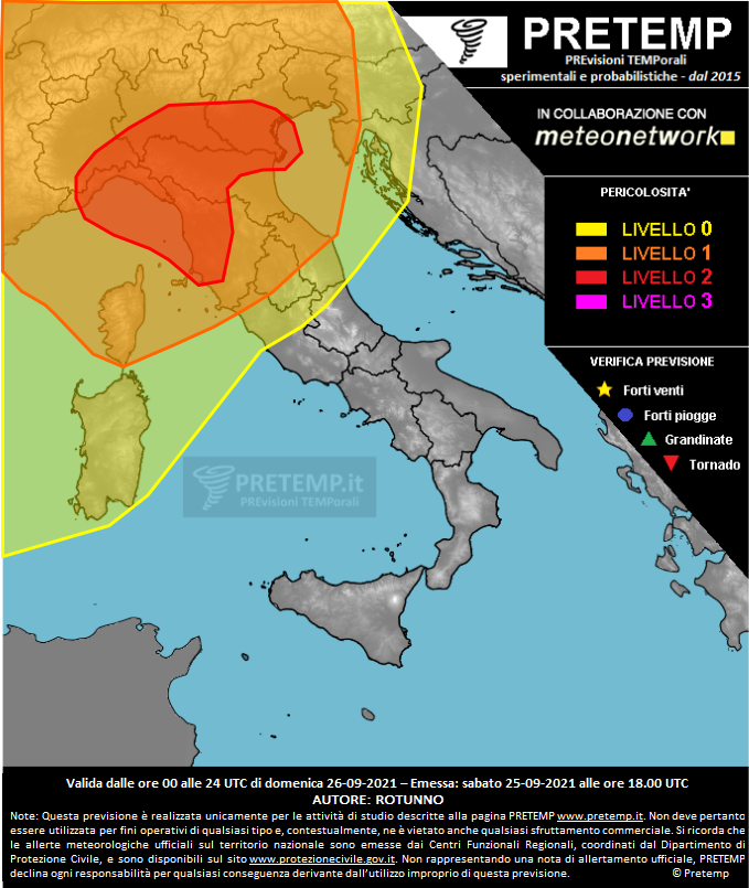 Mappa previsione del 26 settembre 2021