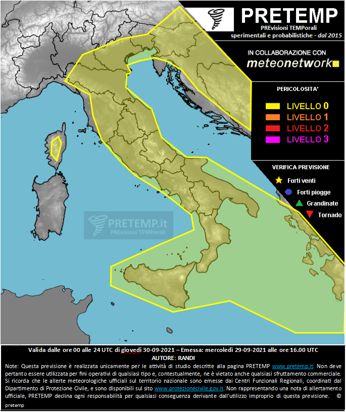 Mappa previsione del 30 settembre 2021